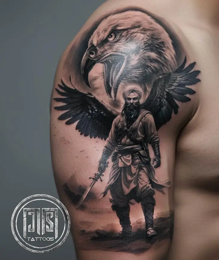 Sikh warrior portrait tattoo Delhi finest artist